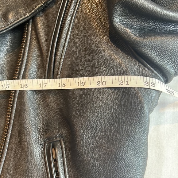 𝅺FOX CREEK Leather Moto Bikercore Gorpcore Motorcycle Jacket SZ Large - Picture 14 of 15